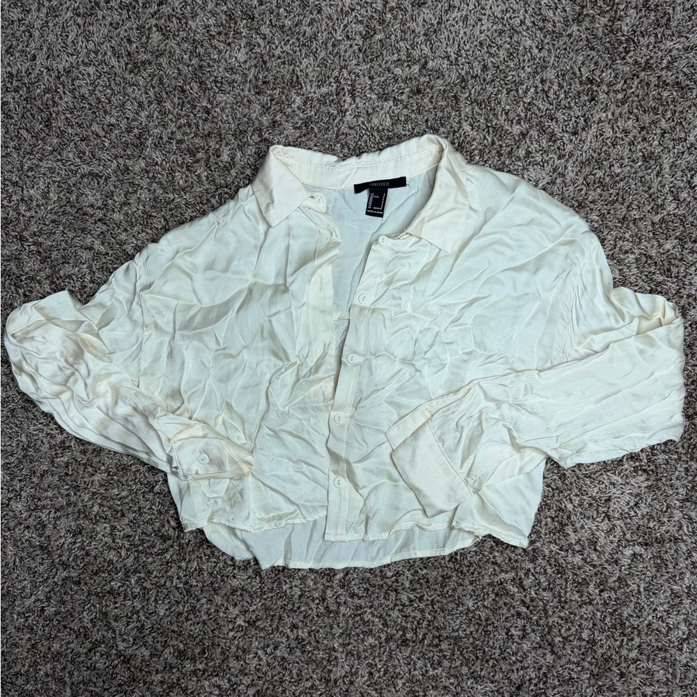 Women's Cream Button-Up Shirt